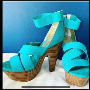 Baby blue baker heels